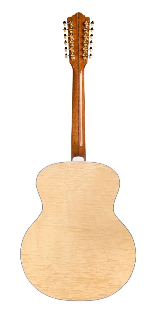Guild USA F-512E Maple BLD Naturelle Guitare Acoustique 12 Cordes Vue de Dos.webp