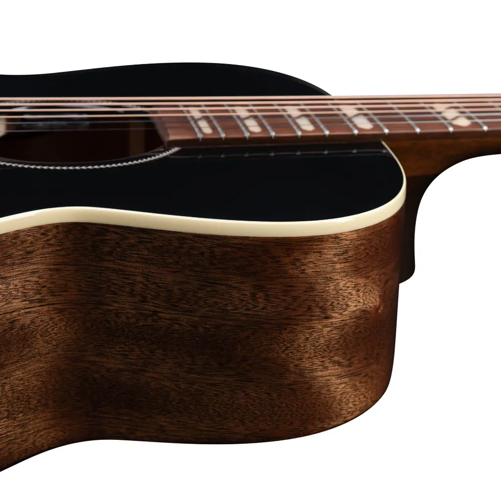 Godin 054077 Fairmount Studio Jumbo Mahogany EQ Black Acoustic Guitar Side Heel.webp