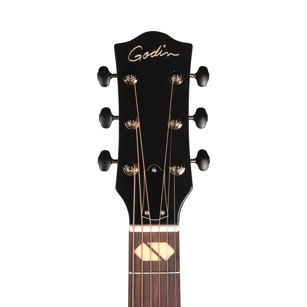 Godin 054077 Fairmount Studio Jumbo Mahogany EQ Black Acoustic Guitar Head.webp