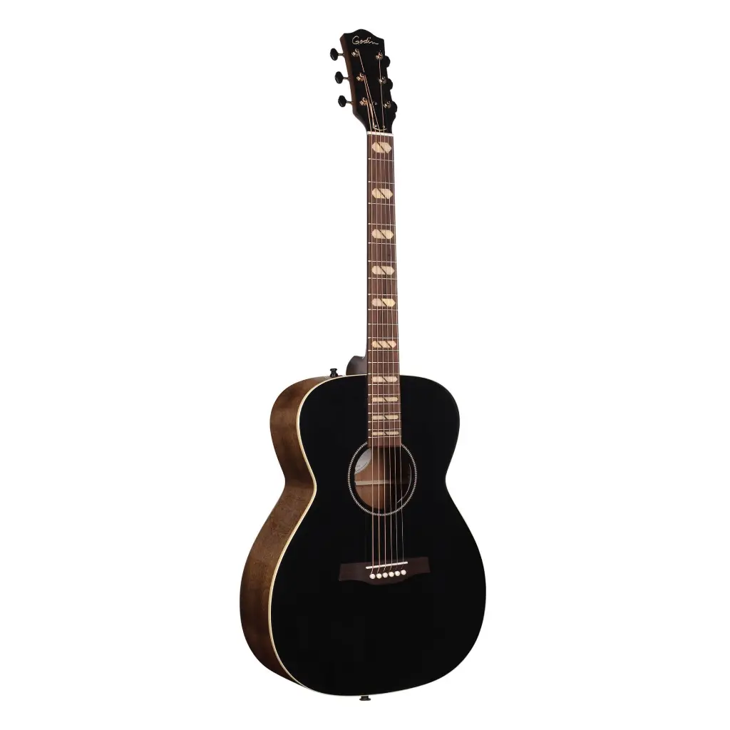 Godin 054077 Fairmount Studio Jumbo Mahogany EQ Black Acoustic Guitar Front.webp