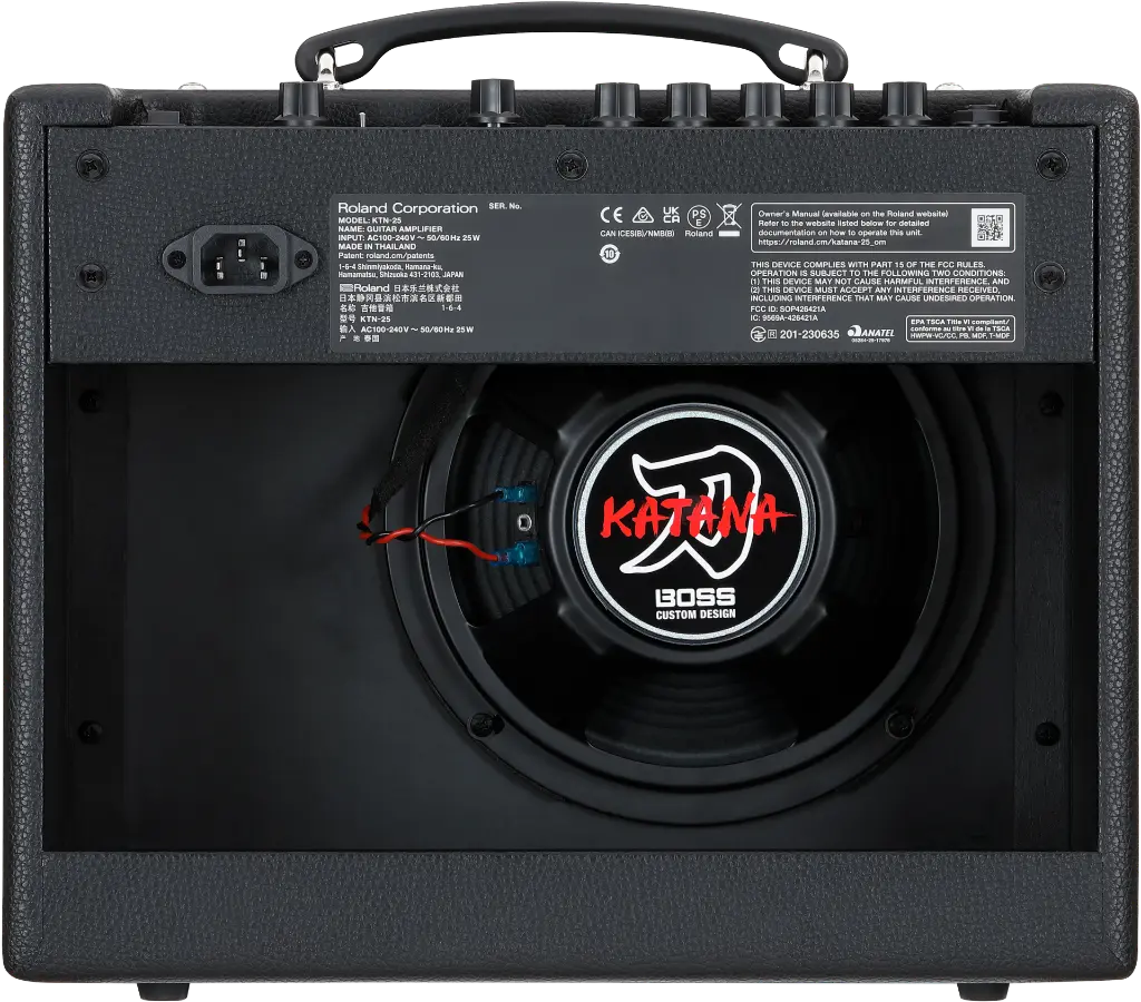 Boss KTN-25 Katana 25 Guitar Amplifier Rear View.webp