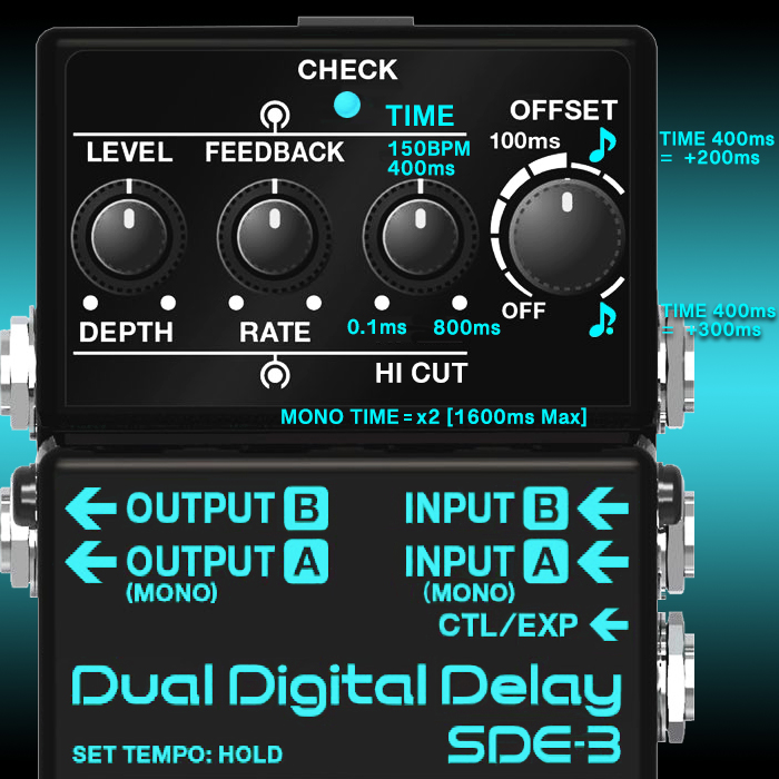 Pédale Boss Dual Digital Delay SDE-3