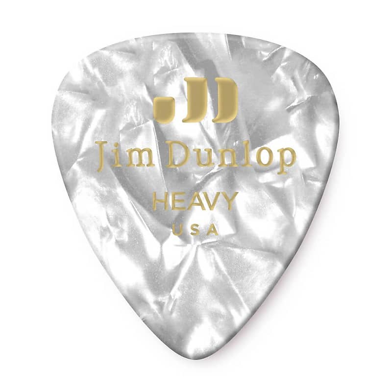 Plectre Dunlop USA Celluloïd White Pearloid Épais
