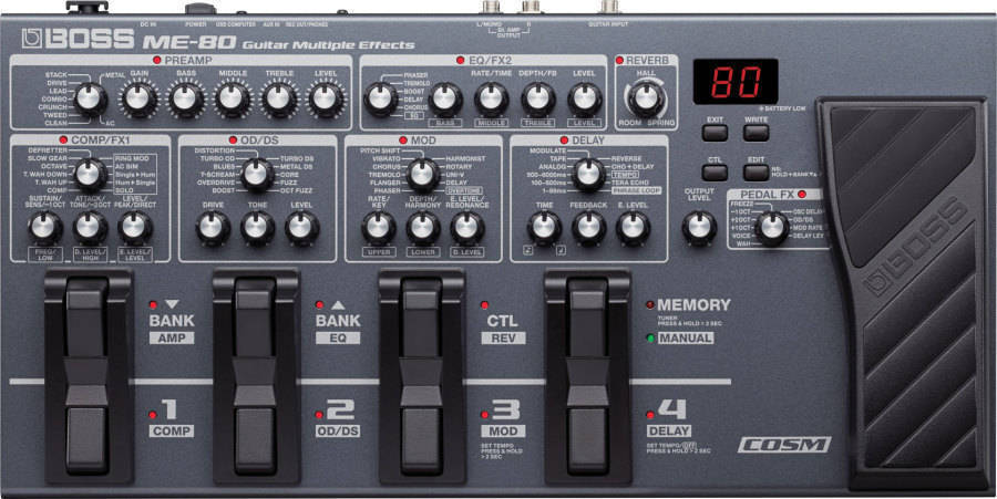 Pédale Multi-Effets Boss Guitar Multiple Effects ME-80
