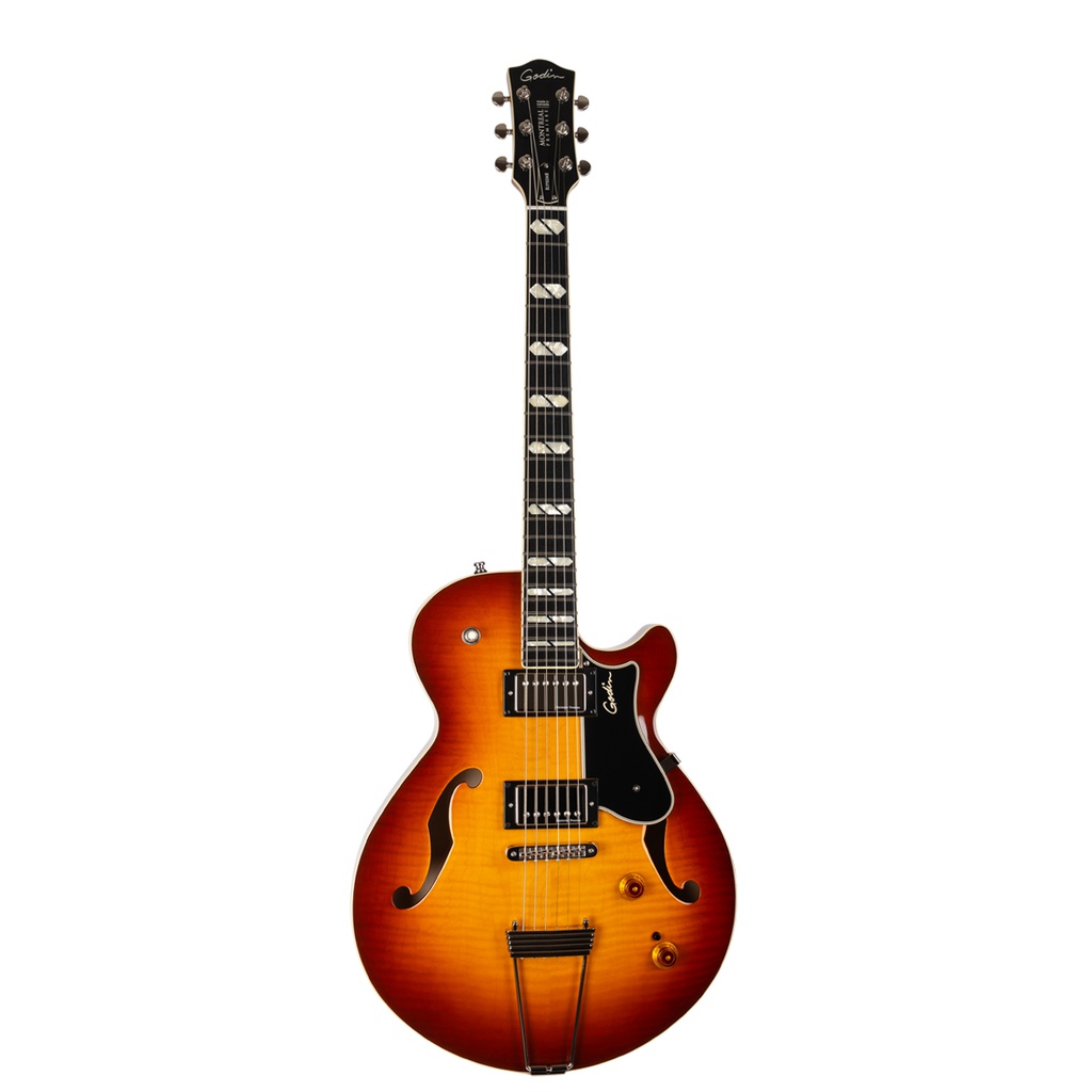 Guitare Électrique Godin Montreal Premiere Supreme Lightburst Flame HG (DISCONTINUÉE)