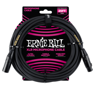 Câble XLR Ernie Ball 25 Pieds Noir