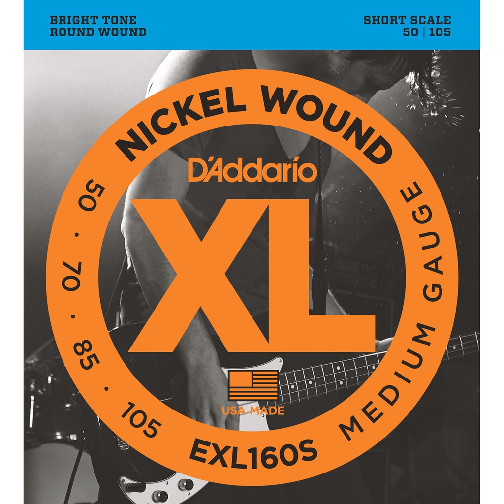 Cordes Basse Électrique D'Addario XL Nickel Wound Short Scale 50-105