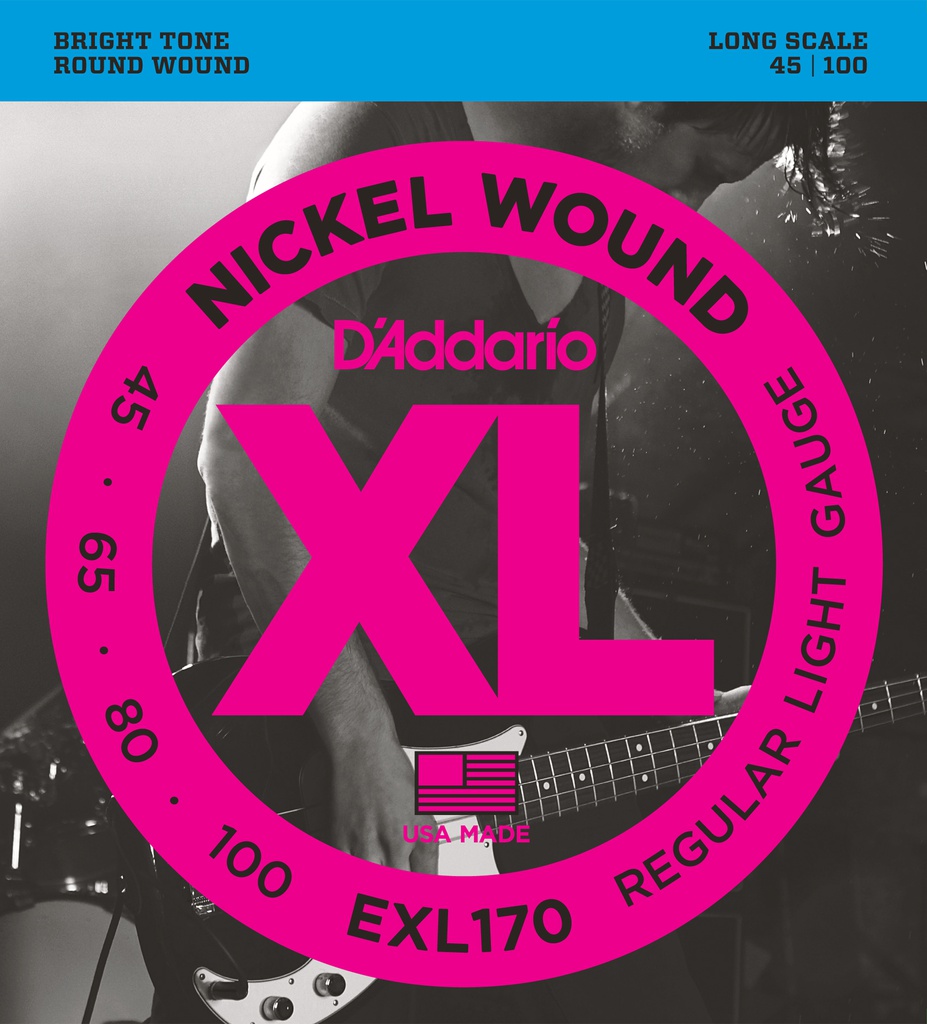 Cordes Basse Électrique D'Addario XL Nickel Wound Long Scale 45-100