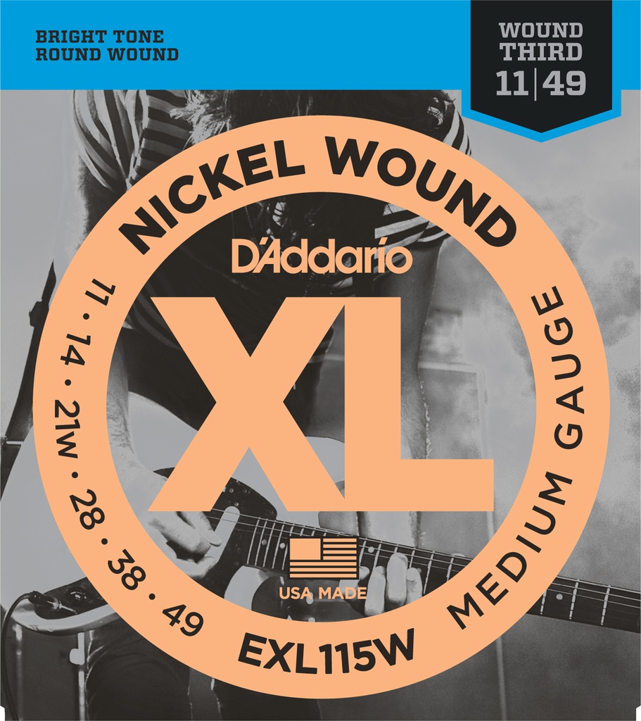 Cordes Guitare Électrique D'Addario XL Nickel Wound 11-49