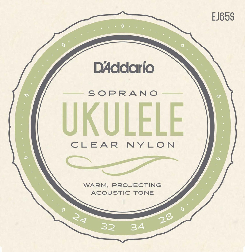 Cordes Ukulélé Soprano D'Addario Clear Nylon 24-28