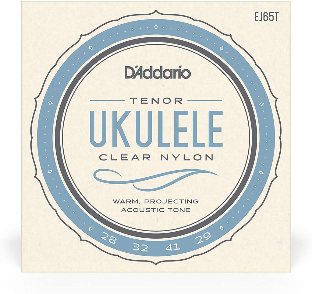 Cordes Ukulélé Ténor D'Addario Clear Nylon 28-29