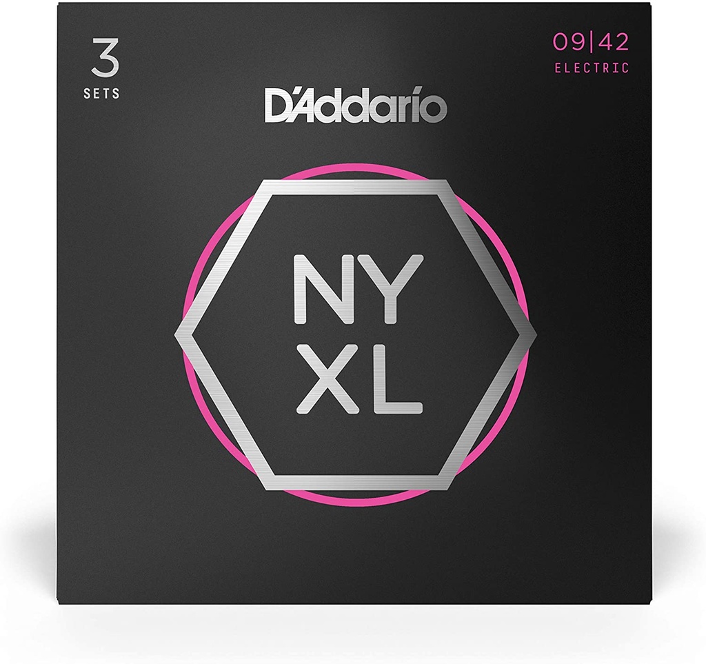 Cordes Guitare Électrique D'Addario Paquet de 3 NYXL 09-42