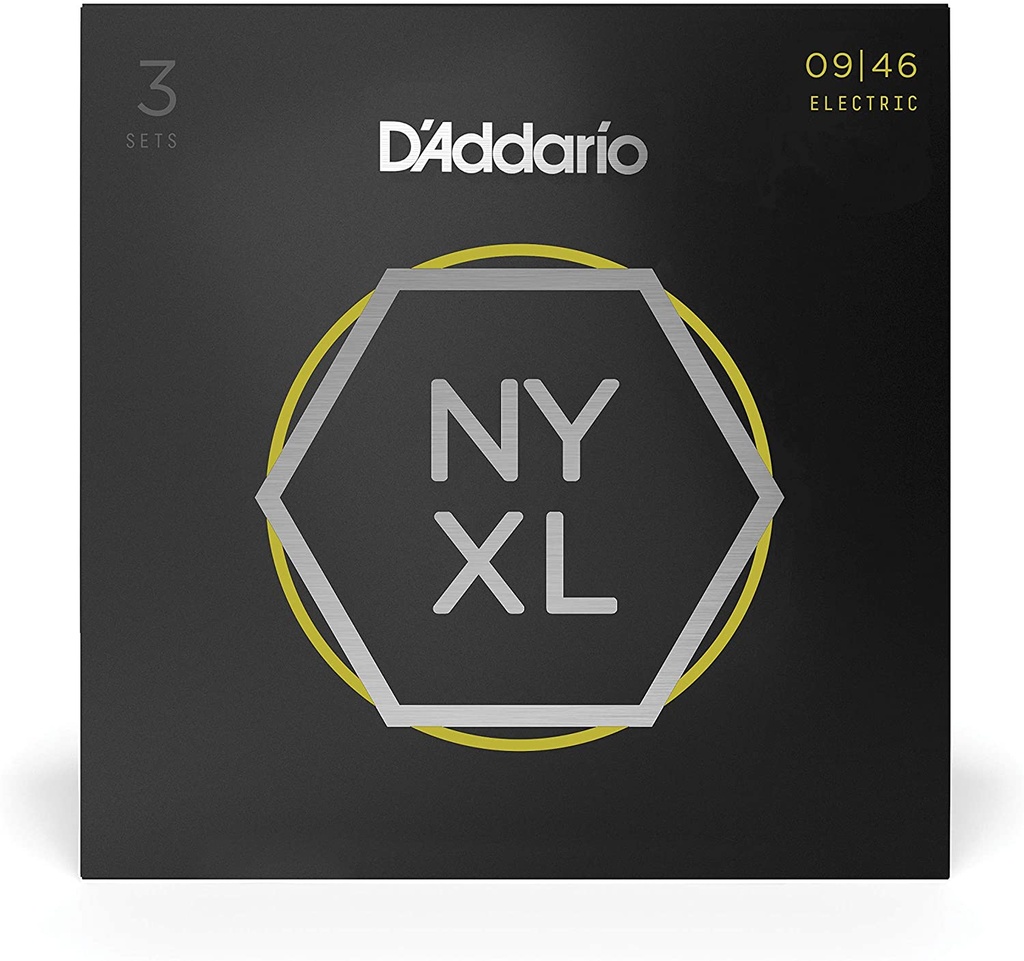 Cordes Guitare Électrique D'Addario Paquet de 3 NYXL 09-46