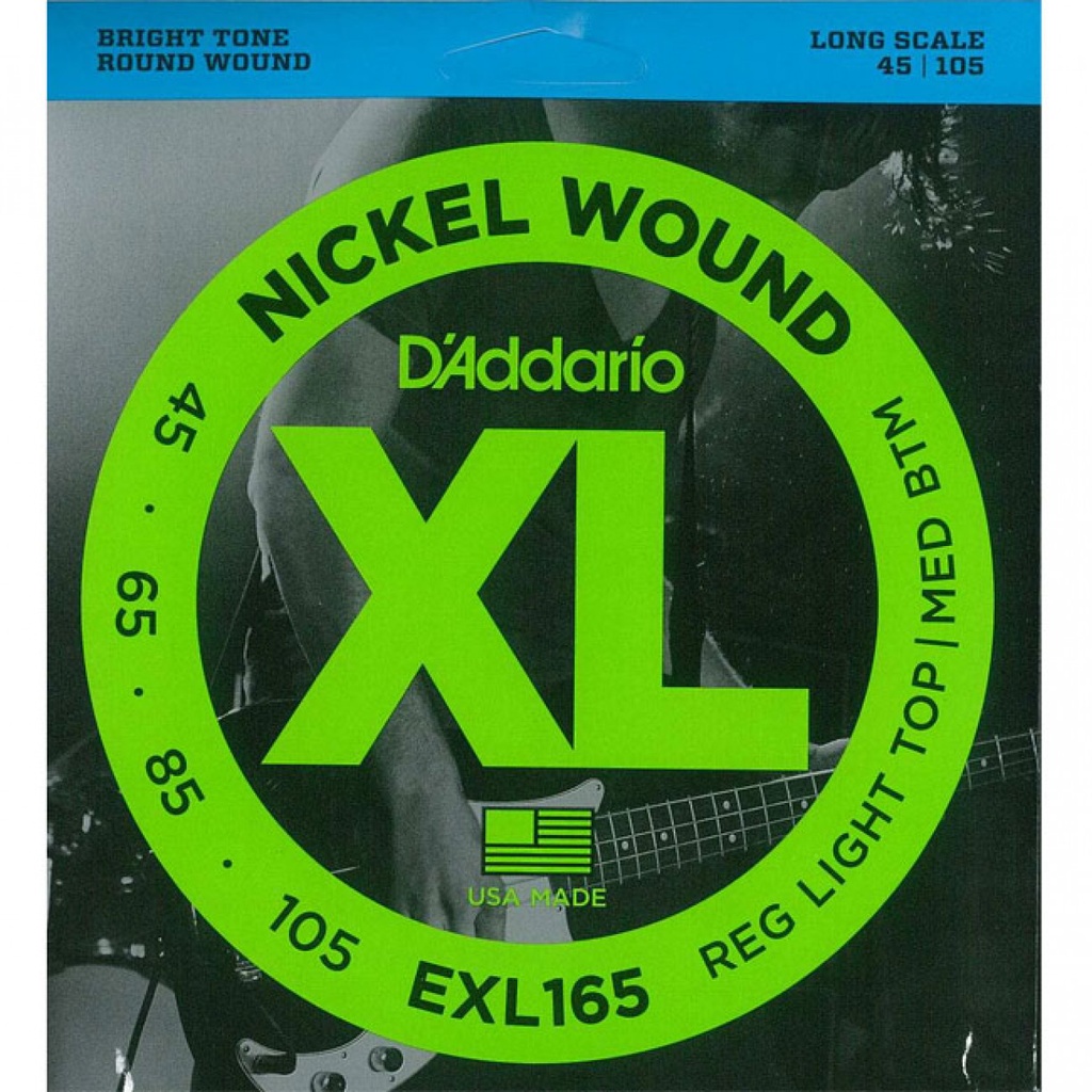 Cordes Basse Électrique D'Addario XL Nickel Wound Long Scale 5 cordes 45-135