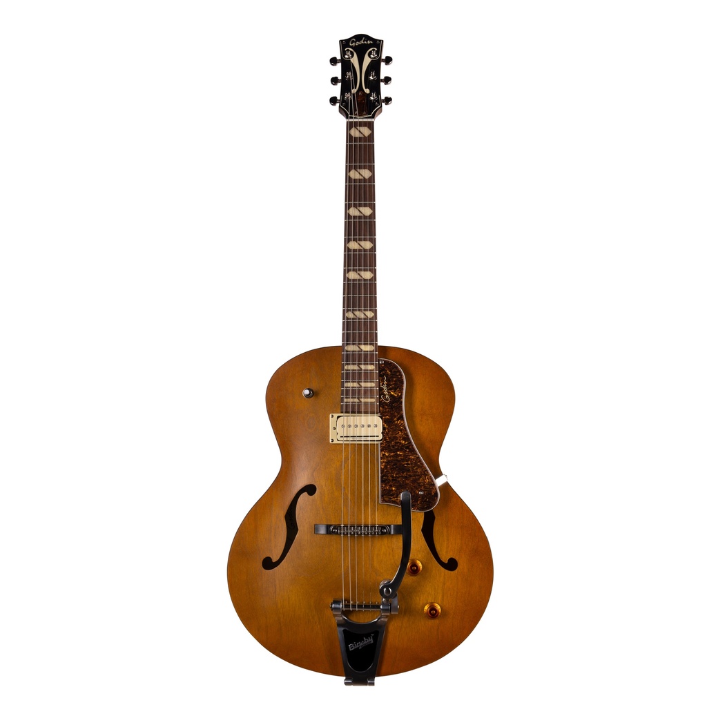 Godin 5th Avenue Jumbo P-Rail Harvest Gold Guitare Électrique