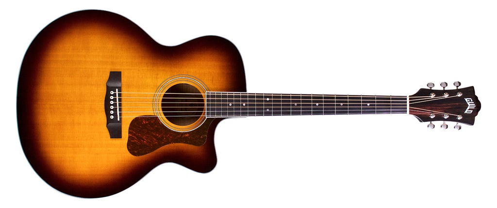 Guild F-250CE Deluxe ATB Antique Burst Gloss Guitare Acoustique