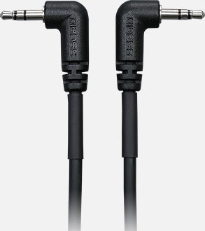 Câble TRS Boss 1 Pieds Noir avec Angle Droit