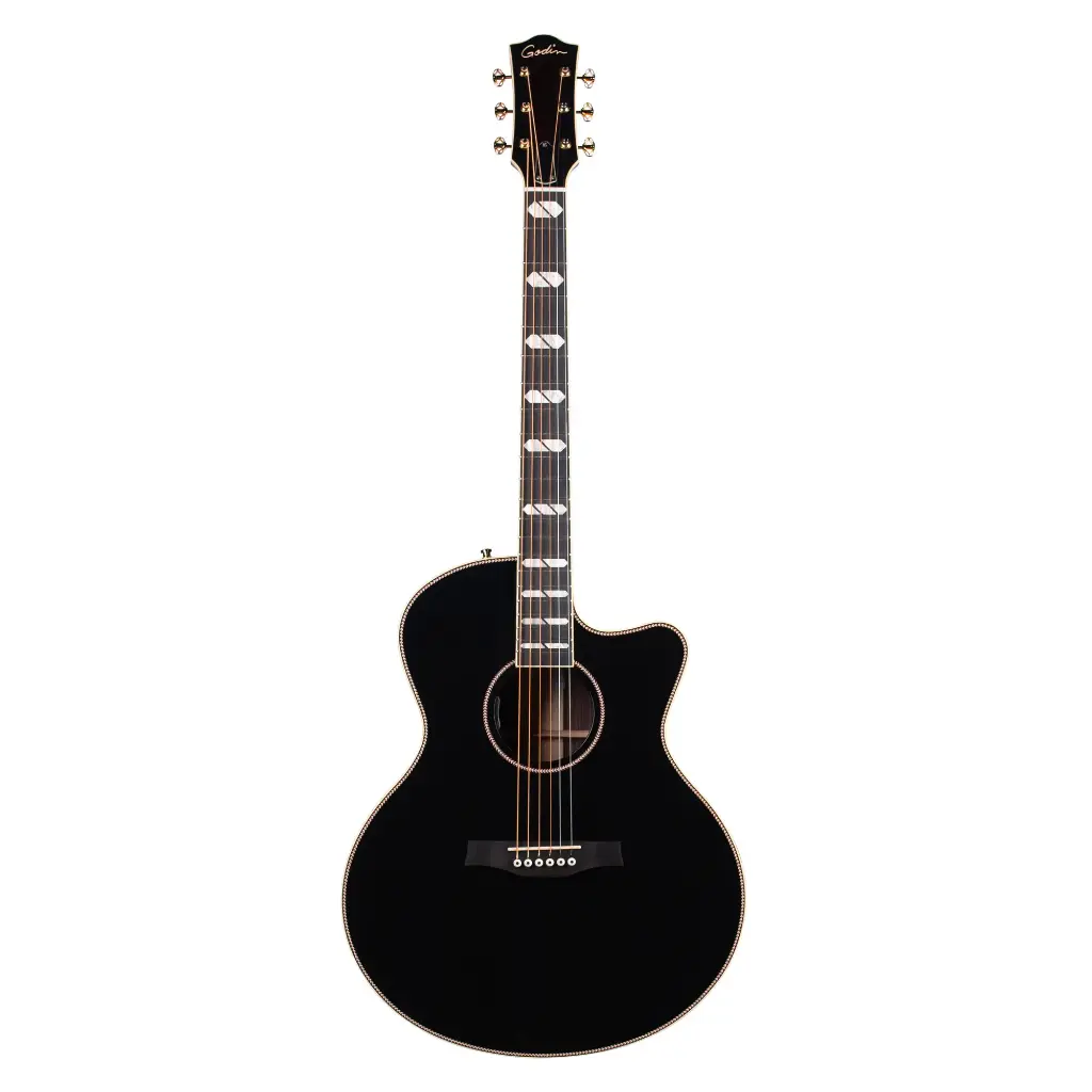 Godin 053353 Connaisseur Mini Jumbo Cutaway Preamp Rosewood Black Acoustic Guitar