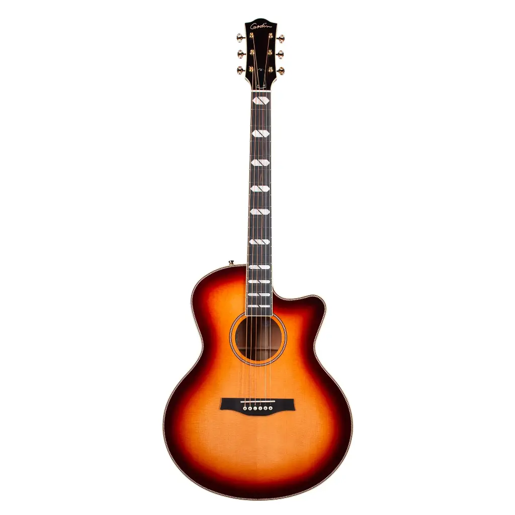 Godin 053377 Connaisseur Mini Jumbo Acajou Soleil Dégradé Guitare Acoustique 
