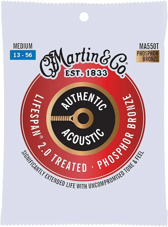 Cordes Guitare Acoustique Martin Authentic Acoustic Lifespan® 2.0 Phosphor Bronze Medium