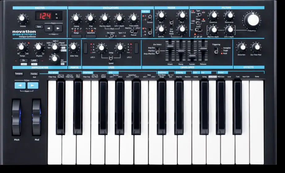 Clavier Novation Bass-Station-II Synthétiseur