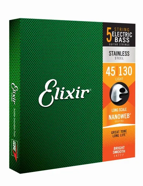 Elixir 14777 Cordes Basse Électrique Nanoweb Stainless Long Scale 45-130