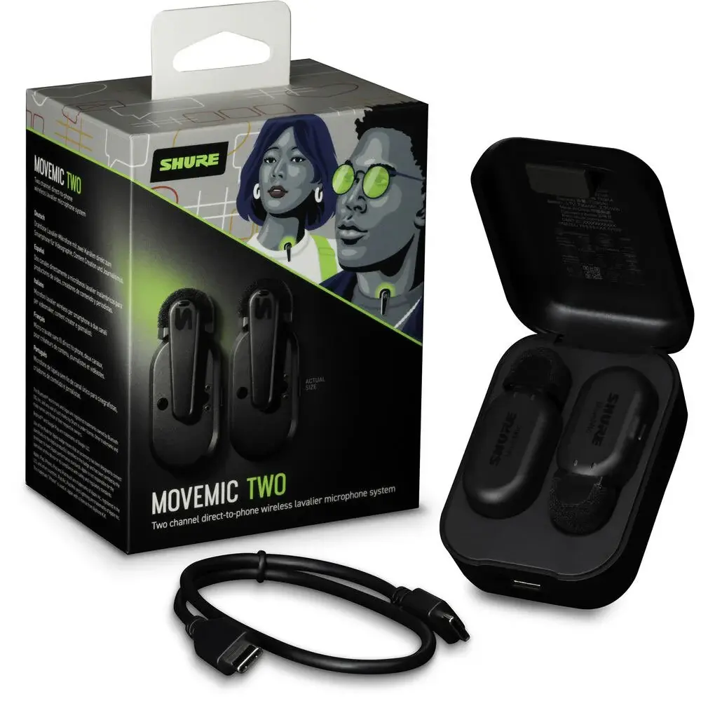 2 Microphones Voix Cravate Shure MV-TWO-Z7