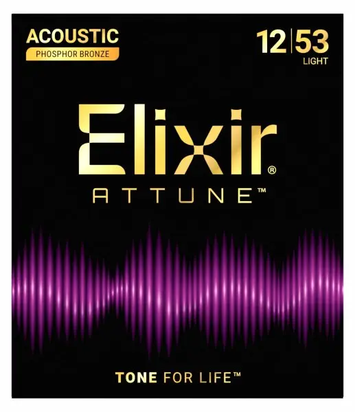 Cordes Guitare Acoustique Elixir Attune Bronze Phosphoreux 12-53 