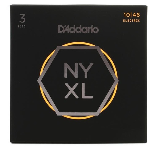 [NYXL1046-3P] Cordes Guitare Électrique D'Addario Paquet de 3 NYXL 10-46
