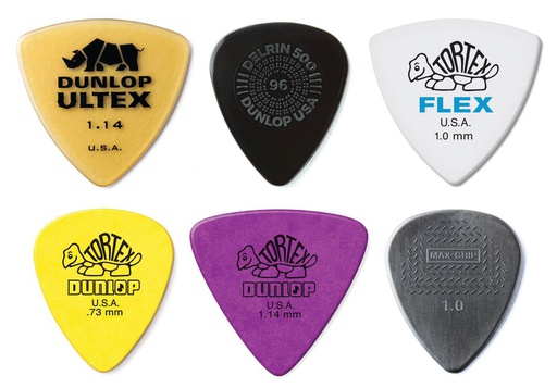 [PVP117] Plectres Basse Dunlop Paquet de 6 Variés