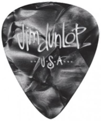 [483R02MD] Plectre Dunlop USA Celluloïd Black Pearloid Moyen