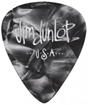 [483R02TH] Plectre Dunlop USA Celluloïd Black Pearloid Mince