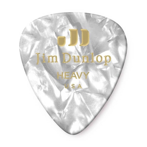 [483R04HV] Plectre Dunlop USA Celluloïd White Pearloid Épais
