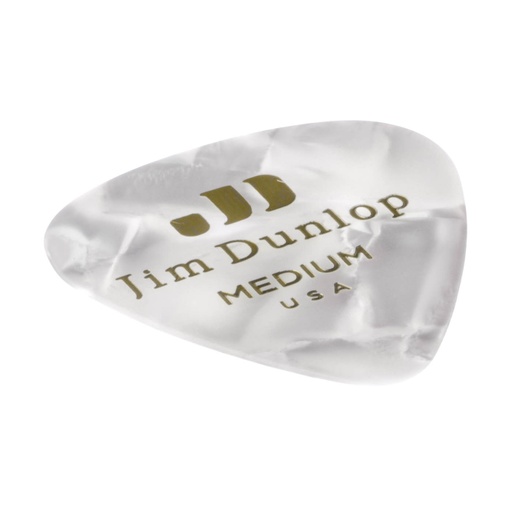 Plectre Dunlop USA Celluloïd White Pearloid Moyen