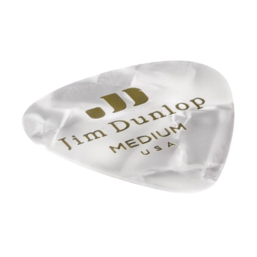 [483R04MD] Plectre Dunlop USA Celluloïd White Pearloid Moyen