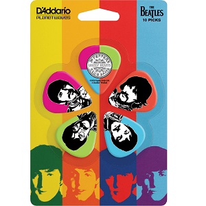 [1CWH4-10B6] Plectre D'Addario Paquet de 10 Beatles Sergent Pepper Moyen