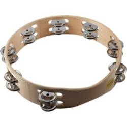 [MP-T10-16] Tambourine Mano Wooden Percussion 16 Cymables