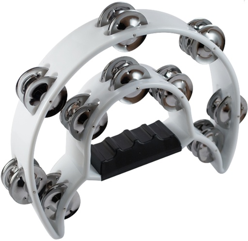 [MP-TDC-WH] Tambourine Mano Percussion Double Blanche