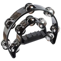 [MP-TDC-BK] Tambourine Mano Percussion Double Noire