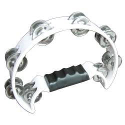[MP-TC-WH] Tambourine Mano Percussion Simple Blanche
