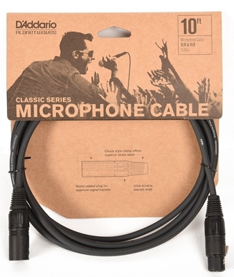 [PW-CMIC-10] Câble XLR Planet Waves 10 Pieds Noir