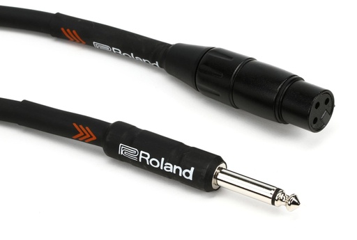Câble XLR Femelle-1/4 mâle Roland 20 Pieds Noir