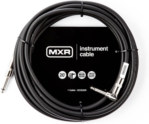 [DCIS20R] Câble Instrument MXR 20 Pieds avec Angle Droit Noir