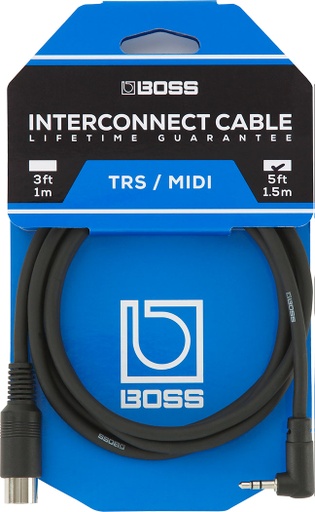 [BMIDI-5-35] Câble TRS-Midi Boss 5 Pieds Noir