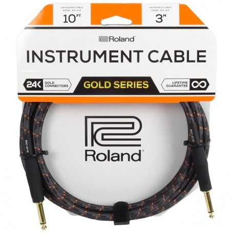 [RIC-G10] Câble Instrument Roland 10 Pieds Nylon Noir