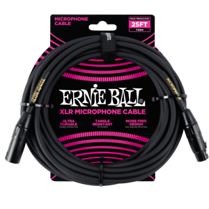 [PO6073] Câble XLR Ernie Ball 25 Pieds Noir