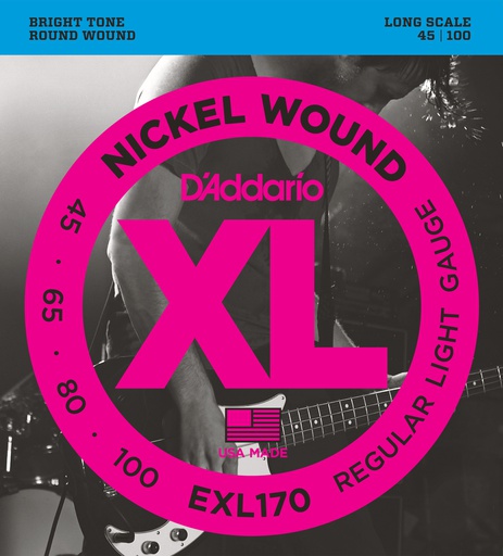 [EXL170] Cordes Basse Électrique D'Addario XL Nickel Wound Long Scale 45-100