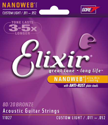 [11027] Cordes Guitare Acoustique Elixir Nanoweb 80/20 Bronze 11-52