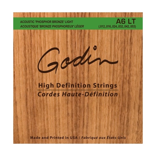 [008995] Cordes Guitare Acoustique Godin A6 LT 12-53