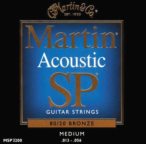 [MSP3200] Cordes Guitare Acoustique Martin Medium 80/20 Bronze 13-56